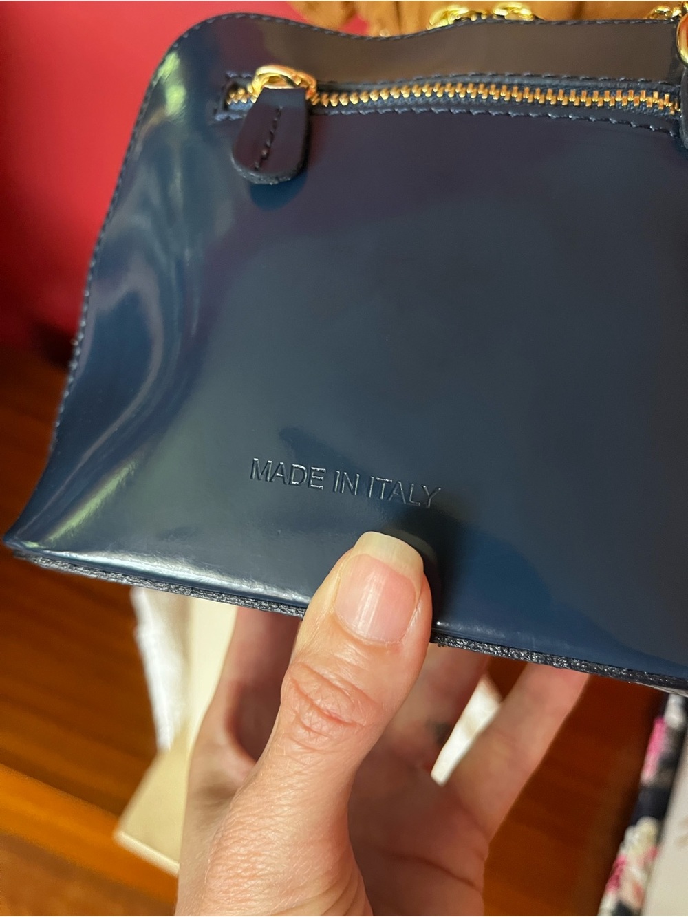 Like new Pratesi Navy Patent Leather Crossbody Bag - Picture 5 of 16